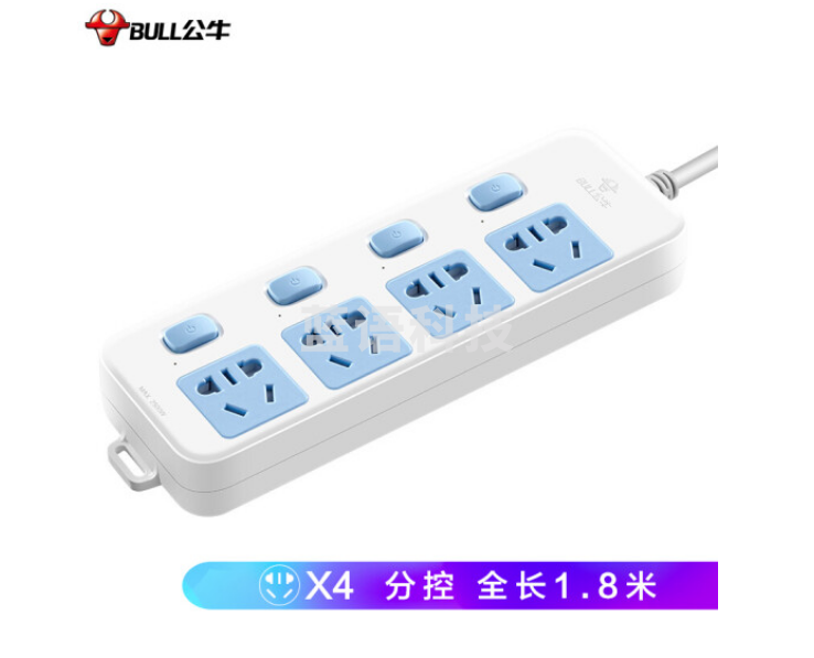 公牛（BULL）GN-315插座 4位分控1.8米
