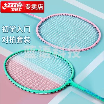 红双喜DHS羽毛球拍对拍初学者双拍入门训练合金款EG100