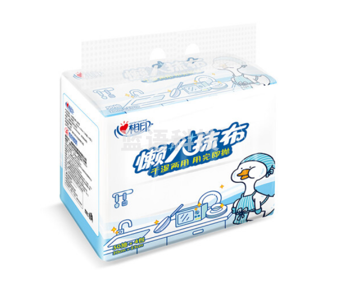 心相印厨房一次性抹布4JXL050厨房用纸无纺布 抽取式50抽*4包装