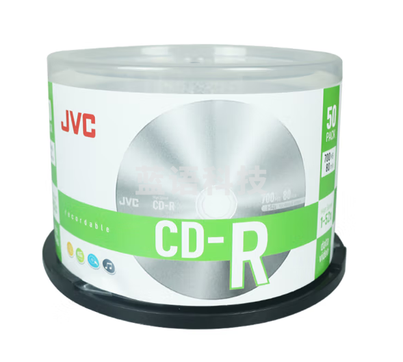 JVC /杰伟世 CD-R 空白光盘/刻录碟/刻录盘 52速 700MB cd碟片刻录 桶装50片