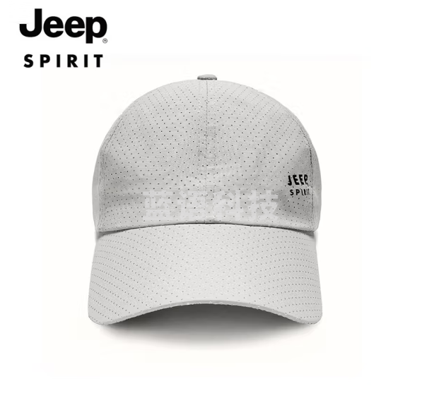 吉普（JEEP）帽子男棒球帽夏季网眼速干遮阳帽男女士鸭舌帽运动休闲登山太阳帽 浅灰色