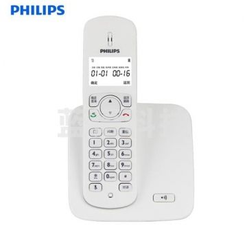 飞利浦（PHILIPS）无绳电话机 无线座机 子母机 办公家用 屏幕白色背光 持久待机 DCTG186白色
