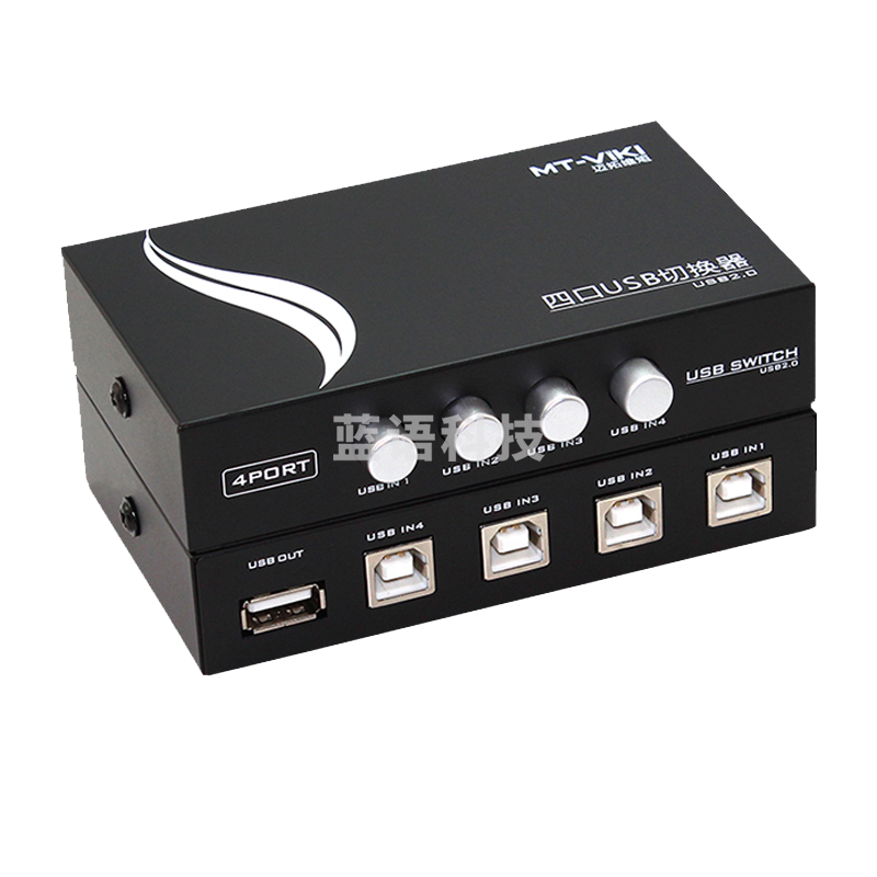 迈拓维矩MT-1A4B-CF usb打印机共享器4口 四进一出打印机切换器4进1出