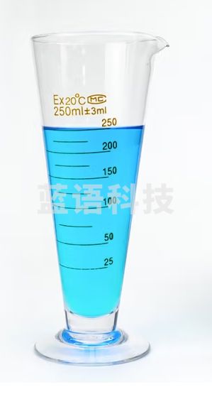 冰禹BM629 玻璃三角量杯 带刻度计量筒大容量锥形烧杯 250ml