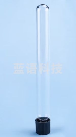 冰禹BYW-370 带盖高硼硅试管 样品管螺口试管 塑盖圆底16*150mm(10支)