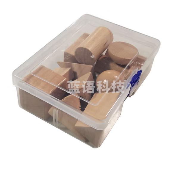 舜江 原木色几何形体模型小学数学一二年级立体图形正方体长方体圆柱体圆锥体三棱柱四棱锥五棱柱六棱柱半球 原木色几何体12件套塑料盒装