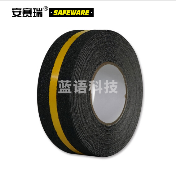 安赛瑞 反光条防滑胶带(黄/黑)反光防滑胶带 黄黑警示防滑贴 5cm×18m 14402