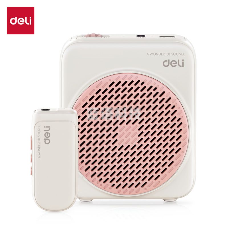 得力(deli)得力(deli)小蜜蜂无线扩音器教师专用小喇叭腰挂麦克风导游便携式喊话器教学讲课 LT901 粉色