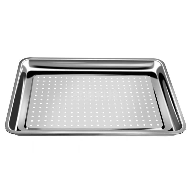 304不锈钢漏眼托盘蒸饭柜专用蒸盘 60x40x4.8冲孔