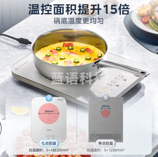 美的C22-MICCA902电磁炉 2200W大功率 恒匀火加热定时