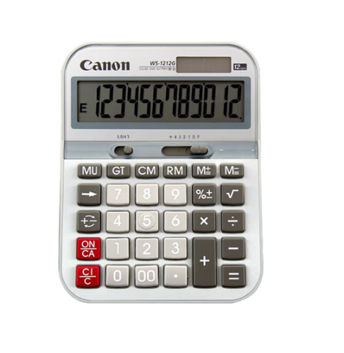佳能Canon WS-1212G 台式会计出纳财务计算器12位数太阳能电子商务办公计算机