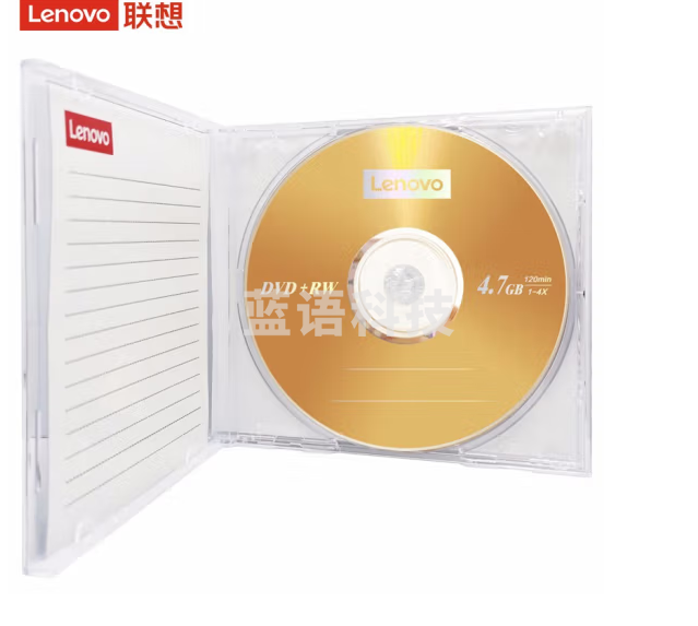 联想（Lenovo）DVD+RW 空白光盘/刻录盘 1-4速4.7GB 台产档案系列 单片盒装 可擦写 可重复刻录
