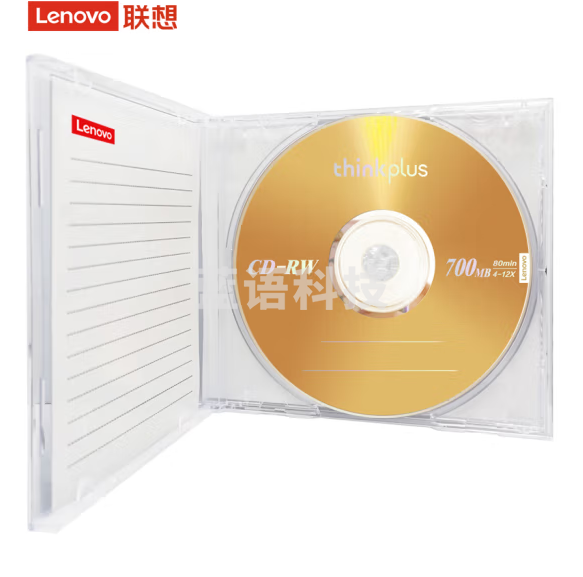 联想（Lenovo）CD-RW 空白光盘/刻录盘 4-12速700MB 台产档案系列 单片盒装 可擦写 可重复刻录
