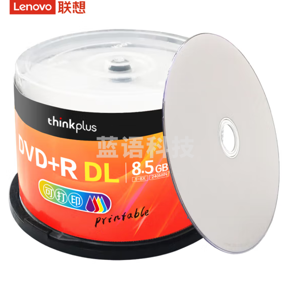 联想（Lenovo）DVD+R DL 空白光盘/刻录盘 8速8.5GB 台产档案系列 桶装50片 可打印