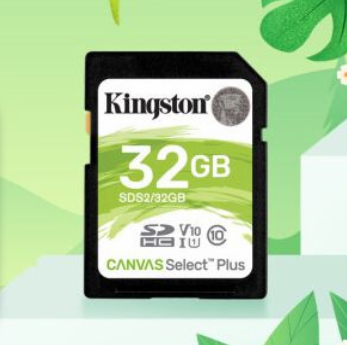 金士顿(Kingston)32GB SD存储卡 U1 V10 相机内存卡 sd卡大卡 支持4K 高速连拍 读速100MB/s ..