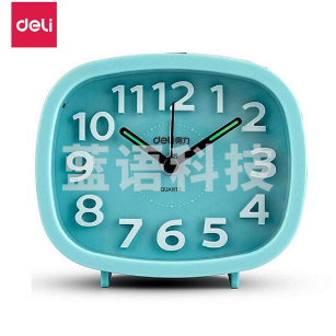 得力(deli) 8800 孔雀蓝 闹钟床头闹钟创意椭圆系列懒人闹钟 10个起售