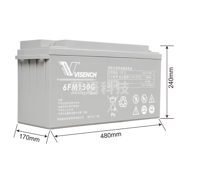 VISENCH蓄电池 UPS电源 铅酸免维护蓄电池6FM150 150AH 12V EPS 直流屏专用