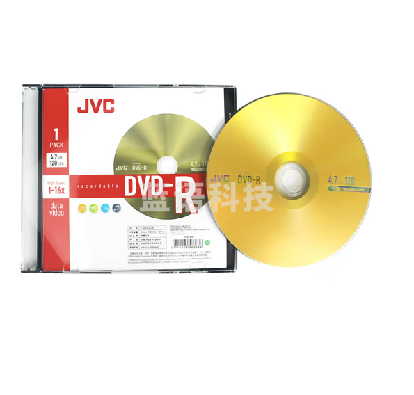 JVC /杰伟世 DVD-R 16X 16速4.7GB 空白光盘/光碟/刻录盘 单片装