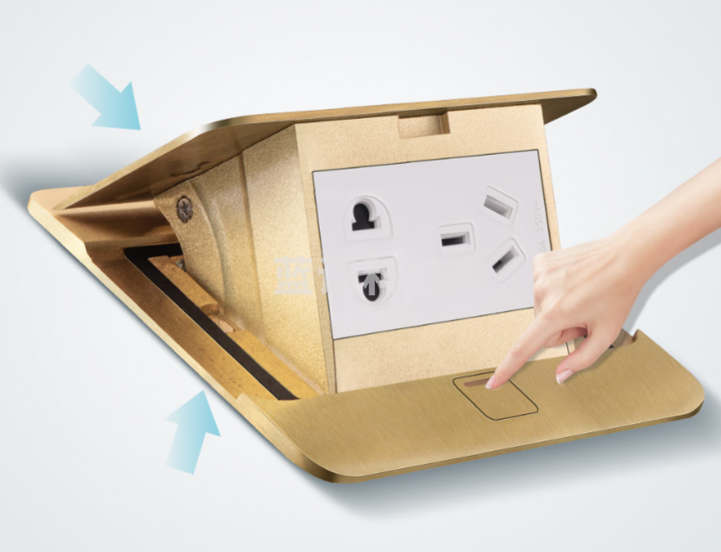 雷士电工（NVC）防水地插五孔10A 液压式阻尼缓起式 黄铜高含铜量