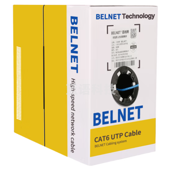 百纳腾（BELNET） 六类网线CAT6千兆高速网络线缆POE供电监控线305米加粗线芯 六类网线 305米/箱