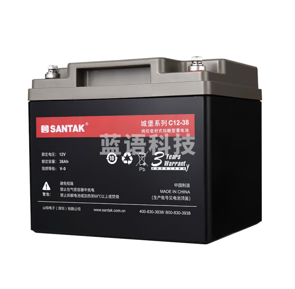 山特（SANTAK）UPS不间断电源城堡铅酸蓄电池C12-38AH 12V38AH阀控密封免维护