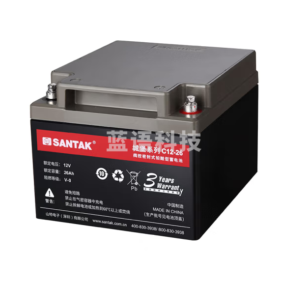 山特（SANTAK）UPS不间断电源城堡铅酸蓄电池C12-26AH 12V26AH阀控密封免维护