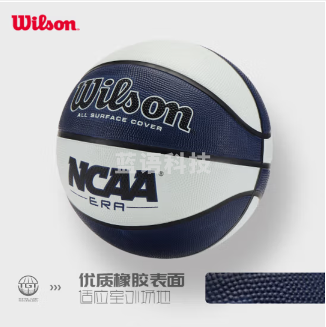 Wilson威尔胜NCAA ERA系列篮白青少年儿童橡胶室外耐磨5号篮球