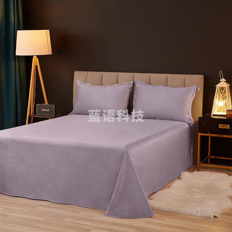 博洋（BEYOND） 博洋家纺珊瑚绒床单件冬季保暖绒加厚法兰绒床垫保护罩套防滑床单 苏格（紫） 240*260cm