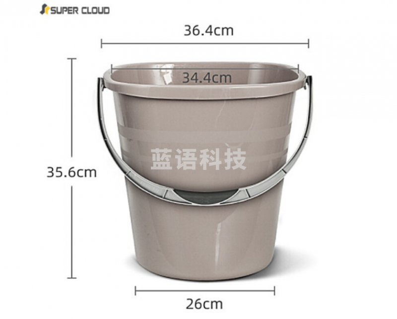 Supercloud(舒蔻)24L提水桶 PP塑料大水桶家用洗澡泡脚桶加厚大容量储水桶 咖色方形桶