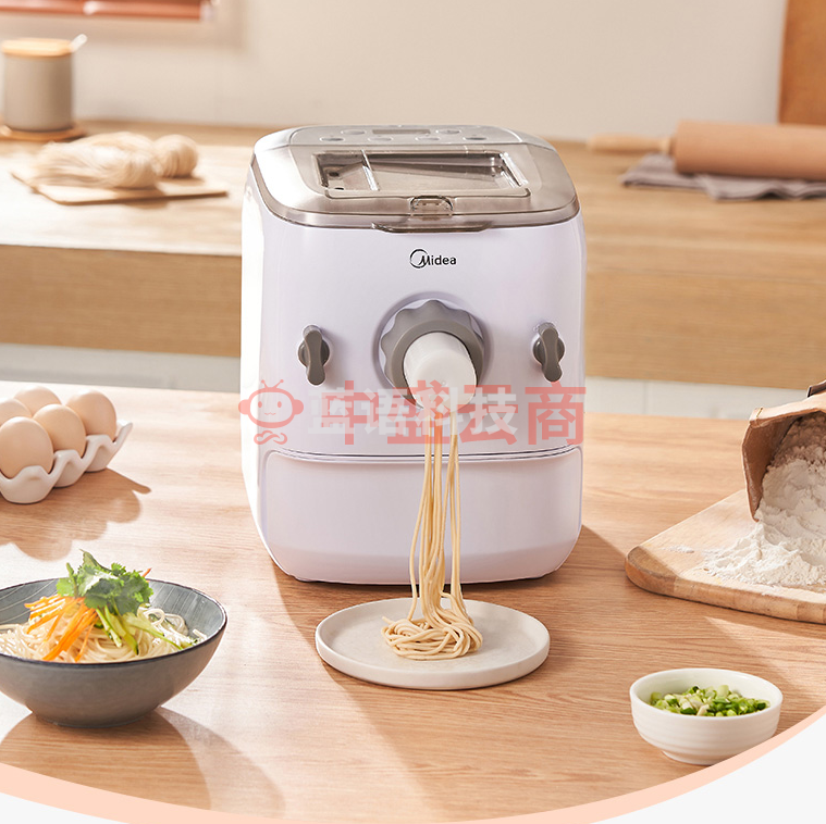 美的（Midea）面条机家用全自动智能电动饺子皮揉面一体机多功能 白色 KM15Q1-401J