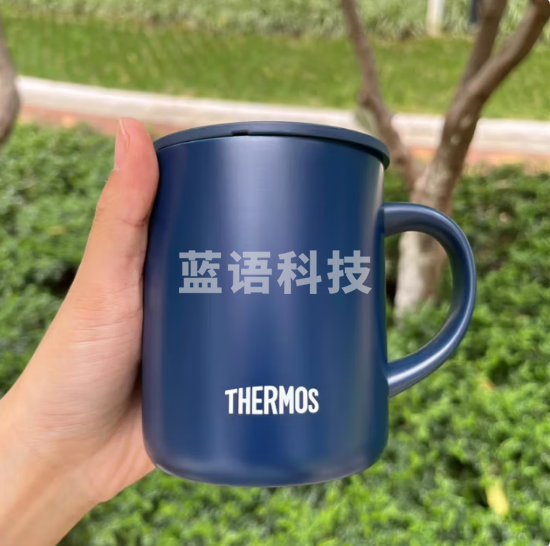 膳魔师(THERMOS)JDG-351C-NVY 蓝色日式保温杯不锈钢马克杯办公杯带手柄咖 啡杯小巧敞口带盖水杯350ml