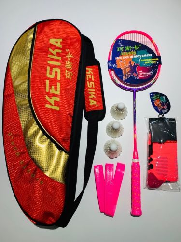 浙创领舰  珂斯卡单只全碳纤维拍 赠手提大包 赠3球 龙骨胶 运动袜 毛巾