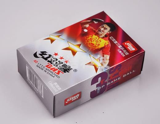 红双喜三星乒乓球 40MM 6只一盒  白色