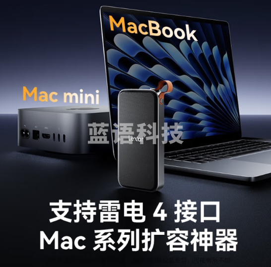 雷克沙(Lexar)E750 USB4硬盘盒 40Gbps雷电4 静音散热传输 M.2 NVMe移动硬盘盒LPAE750-HNBNG