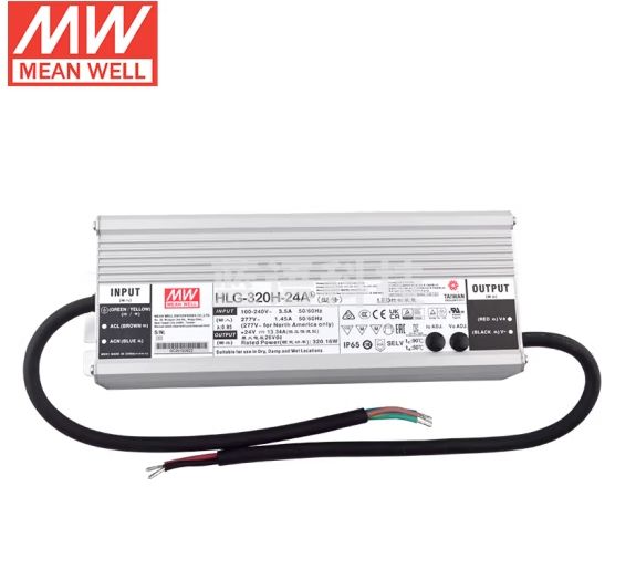 明纬(MEANWELL)HLG-320H-24A IP65/67防水电源 明纬LED防水电源24V13.34A