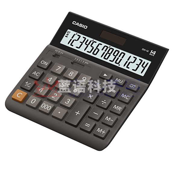 卡西欧（CASIO） DH-14 专业计算系列中型 14位大额计算 双电源 超宽计算器（黑、白备注）