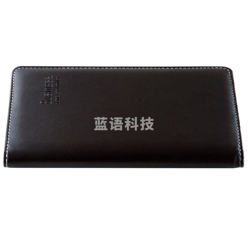 得力(deli)90袋(180枚)皮面摊开式名片册 男女商务名片夹 棕色 5792