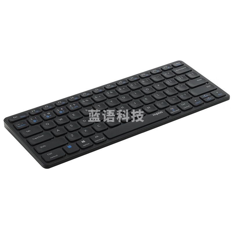 雷柏（Rapoo） E9050G 无线蓝牙键盘 办公键盘 超薄便携键盘 充电键盘 78键紧凑键盘 平板ipad键盘 深灰色