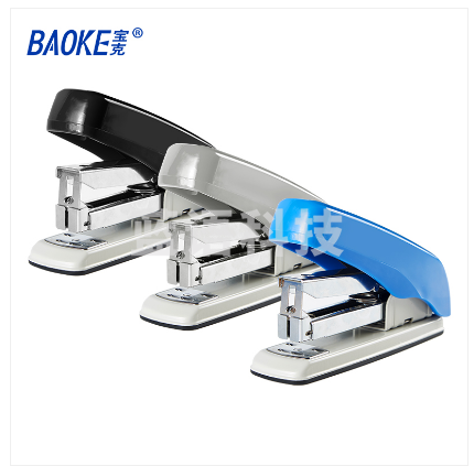 宝克(baoke) ST1114 轻便耐用订书机/25页桌面型省力订书器 适配24/6与26/6钉 12.4*6.5*3.4 1个装 颜色随机
