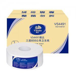 维达 Vinda VS4491 商用大盘纸 酒店宾馆企业卫生卷纸 3层850克12卷 整箱