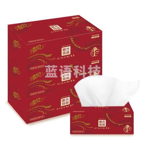 清风 B338AFD 清风双层200抽盒装面巾纸(206mm*195mm/抽*200抽/盒) *3盒/提*12提/箱