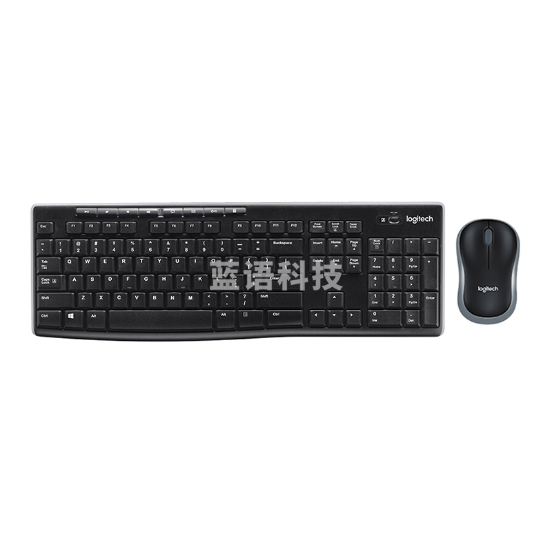 罗技 Logitech 无线键鼠套装 MK270 带2.4G接收器-USB (黑色)