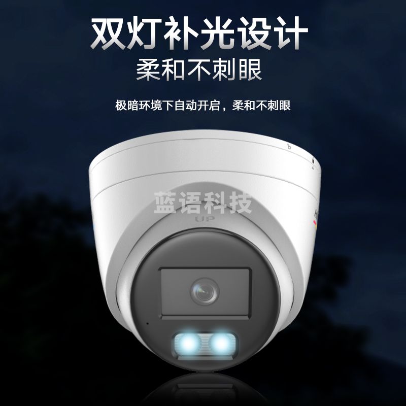 海康威视HIKVISION网络监控摄像头200万高清公司室内室外手机远程全彩夜视户外POE半球3327WDV3-L 2.8MM