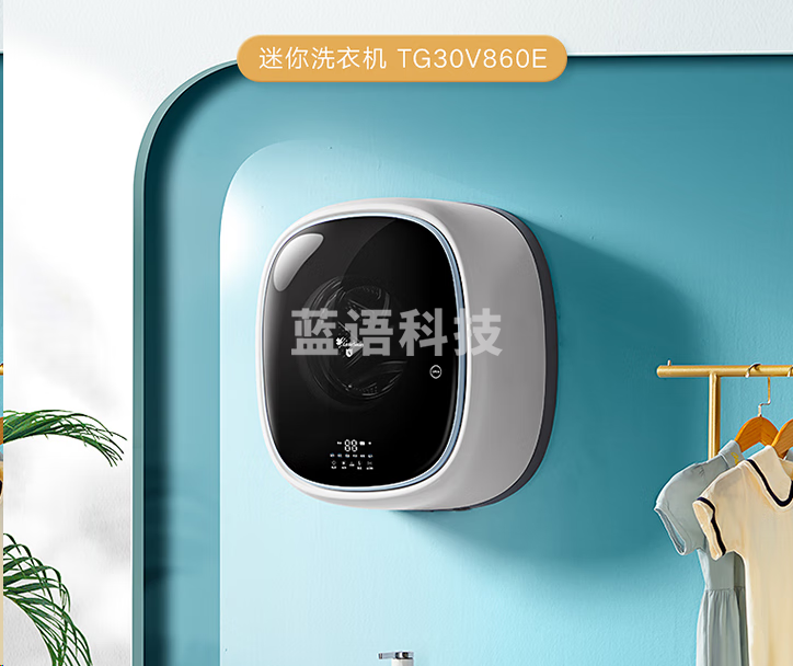 小天鹅TG30V860E 3公斤壁挂洗衣机 小海绵 迷你洗衣机全自动 内衣裤洗衣机 婴儿挂壁式 水魔方 高温除菌