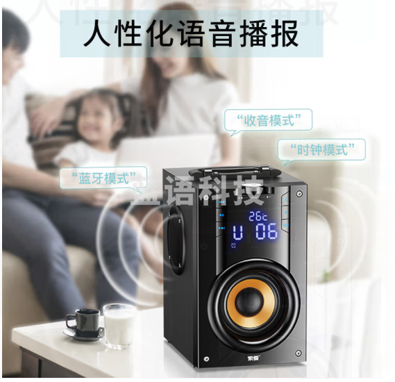 索爱（soaiy） SA-Q22 无线蓝牙音箱户外大音量广场舞3d环绕音响小型家用地摊摆摊喇叭闹钟手提便携式