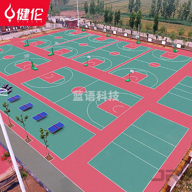 健伦（JEEANLEAN）篮球场馆防滑塑胶地垫 硅PU 4mm  JL9040GPU