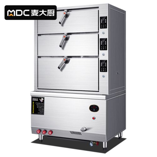 麦大厨HXRX系列 220v 60w 豪华型三门海鲜燃气蒸饭柜