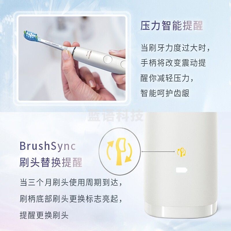 飞利浦（PHILIPS） 电动牙刷 Sonicare智能声波震动电动牙刷  白 HX9912/79