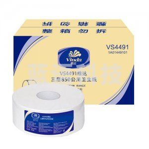 维达 Vinda VS4491 商用大盘纸 酒店宾馆企业卫生卷纸 3层850克12卷 整箱M&C20248