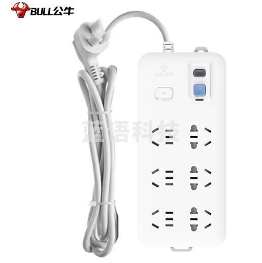 公牛（BULL）漏电保护插座/插线板 6位总控全长3米 GN-705